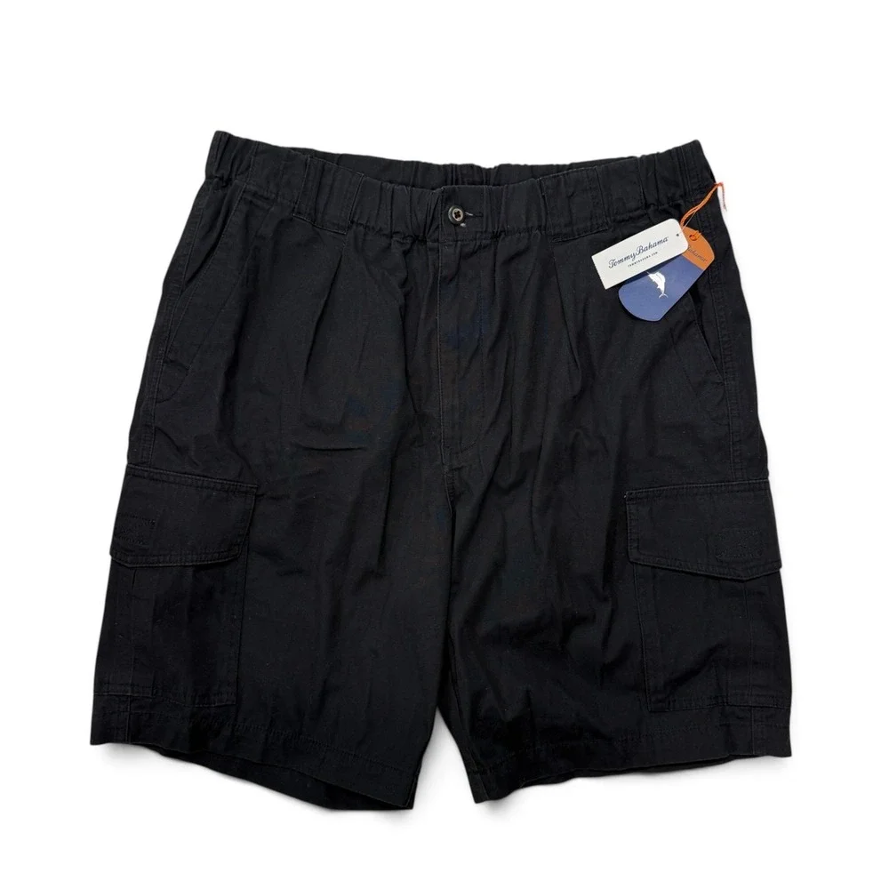 Tommy Bahama Mens Black Survivor Cargo Shorts LT Cotton Large Tall NWT